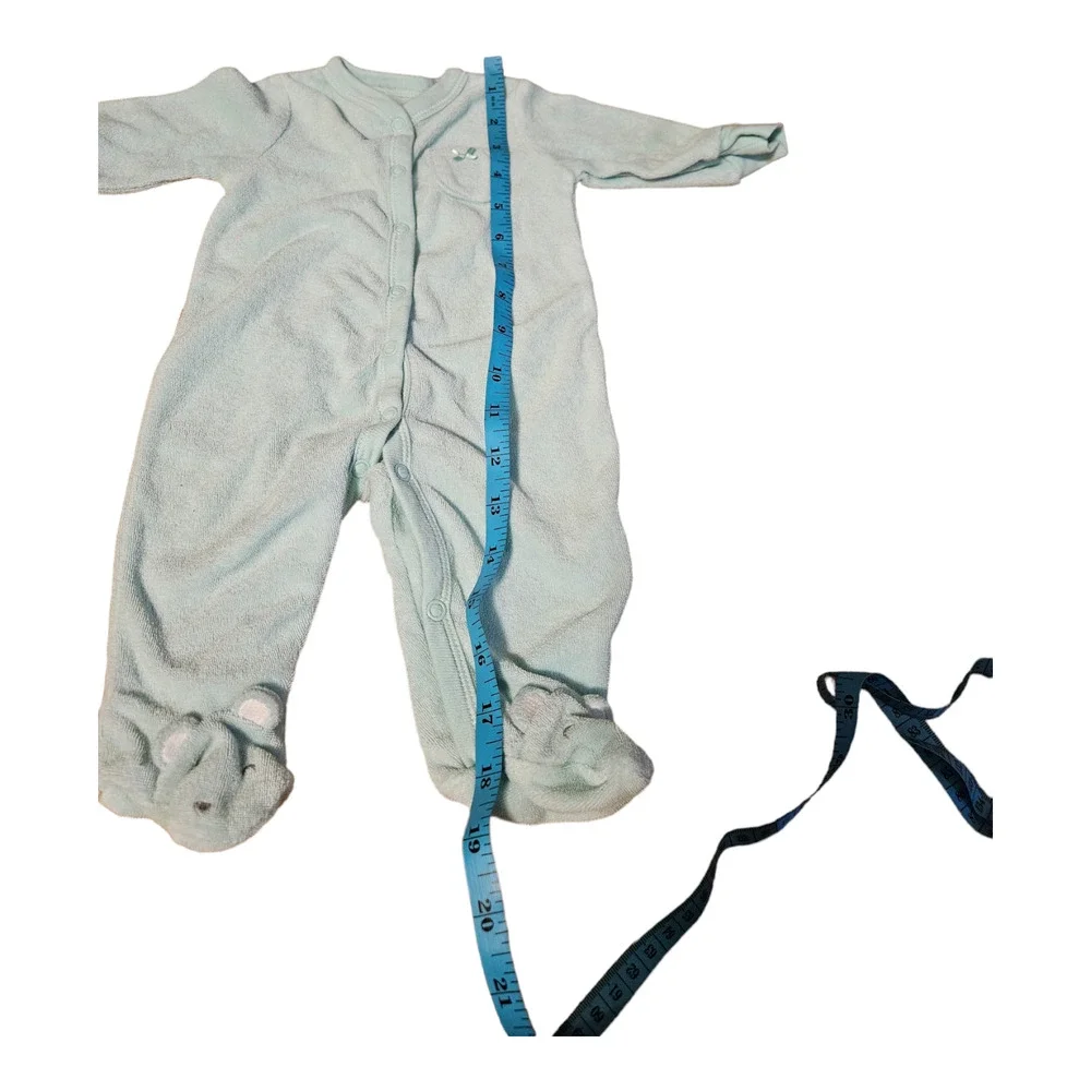 Carter's 3 Month Light Blue Snap Up Long Sleeve Sleeper